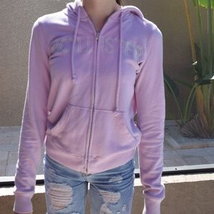 Pink zip up hollister jacket